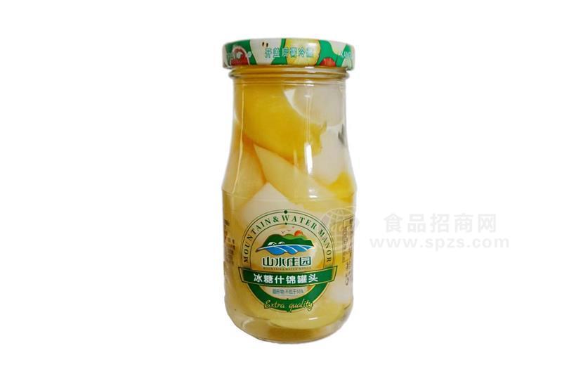 山水莊園冰糖什錦罐頭248g瓶裝