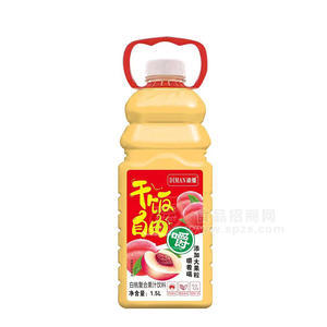 迪缦干饭自由白桃复合果汁饮料大瓶装招商1.5L