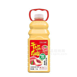 迪縵干飯自由白桃復(fù)合果汁飲料大瓶裝招商1.5L