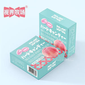 視界牧場海鹽白桃味硬糖休閑食品40g