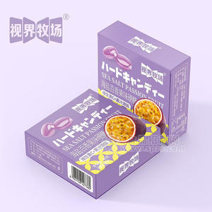 視界牧場(chǎng)海鹽百香果味硬糖休閑食品40g招商