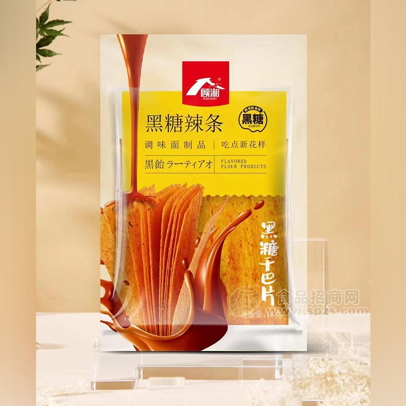 ·顾湘黑糖辣条干巴片调味面制品袋装招商78g 