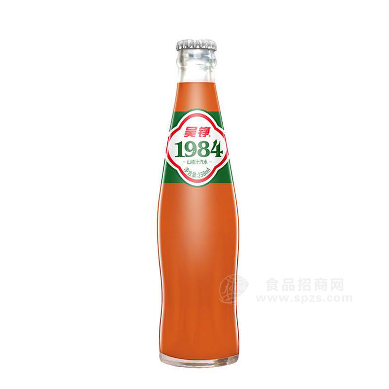 吳錚1984紅色山楂汁汽水瓶裝飲料招商300ml
