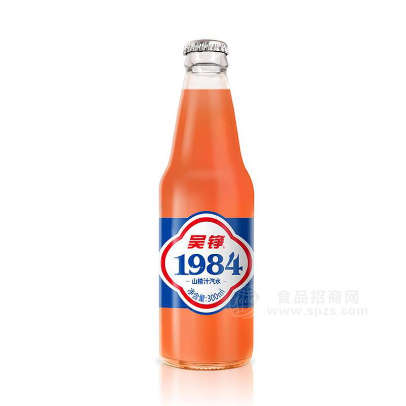 吳錚1984紅色山楂汽水瓶裝飲料招商300ml