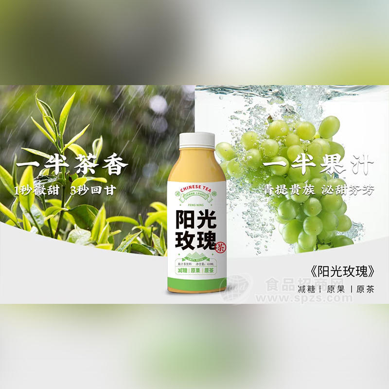 鳳寧陽(yáng)光玫瑰減糖原果瓶茶飲料全國(guó)招商410ml果汁茶