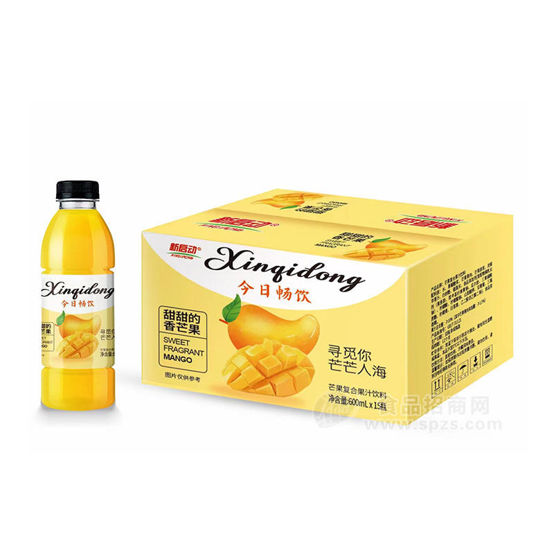 新启动芒果复合果汁饮料600mlx15瓶