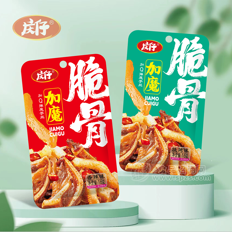 慶仔加魔脆骨加Q彈魔芋絲香辣味燒烤味16g