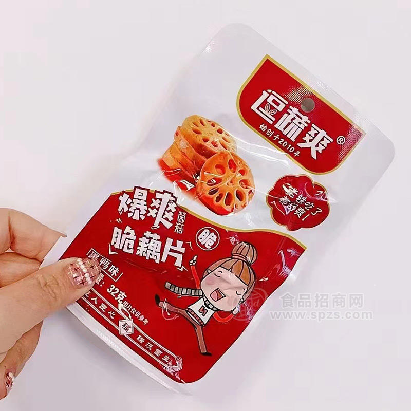 逗蔬爽黑鸭味爆爽菌菇脆藕片小零食32g