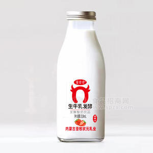 董昔昔草莓味生牛乳发酵酸奶饮品瓶装饮料招商318ml