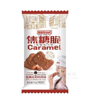 思维特焦糖脆焦糖瓜子味经典比利时风味酥性饼干42g