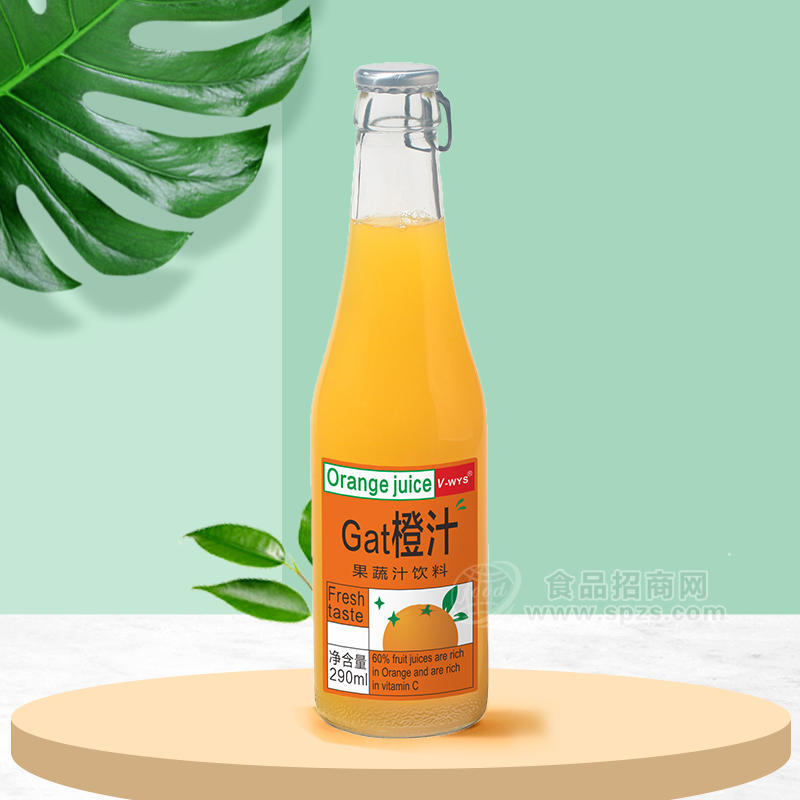 ·橙汁果蔬汁饮料果汁饮料290ml 