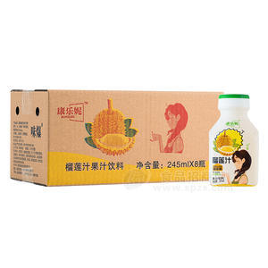康樂妮味爆榴蓮汁果汁飲料箱裝招商245ml×8瓶