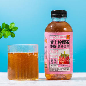 康樂妮愛上檸檬茶低糖果味飲料莓果風味瓶裝招商500ml