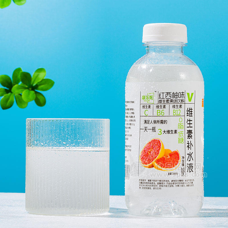 康乐妮红西柚味维生素果味饮料维生素补水液瓶装招商500ml