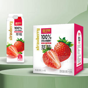 荔子园草莓复合果汁箱装招商1L×6瓶