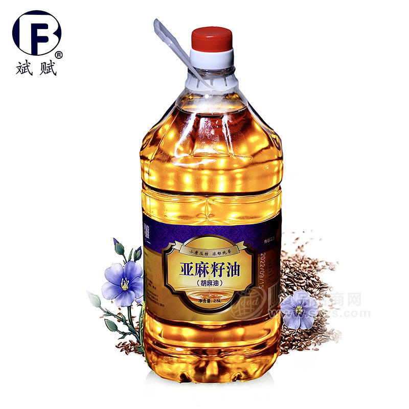 绿雕亚麻籽油胡麻油小磨压榨2.5L