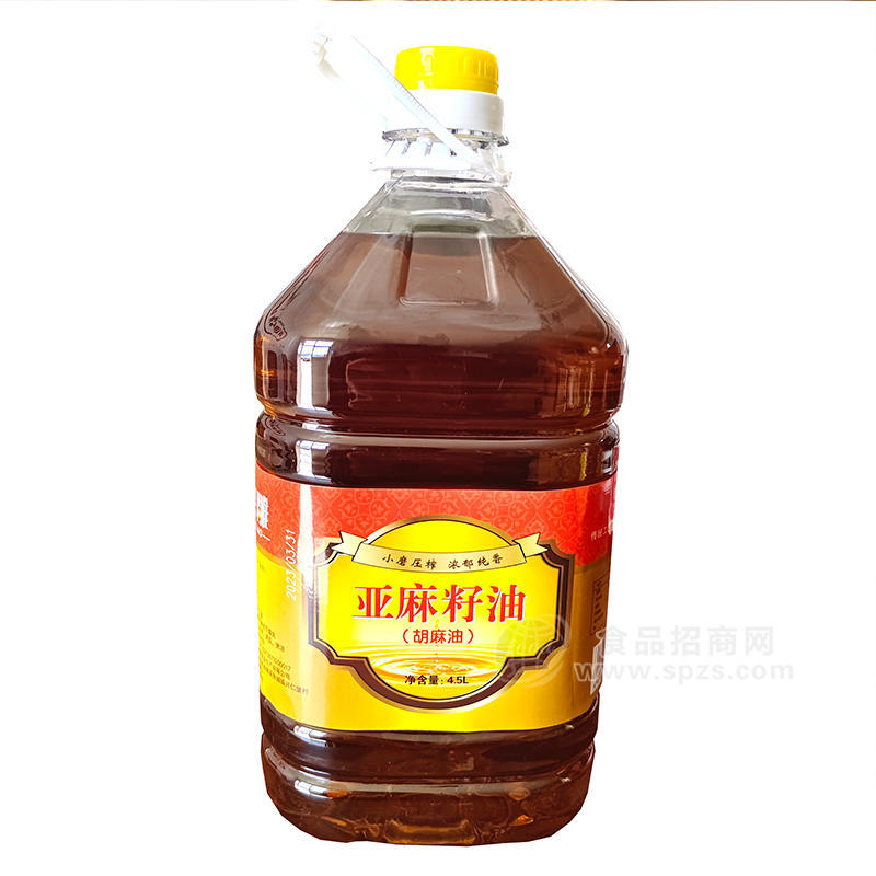 绿雕亚麻籽油胡麻油小磨压榨4.5L