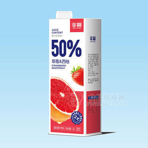 非赢草莓西柚添加50%水果复合果汁饮料盒装招商1.5L