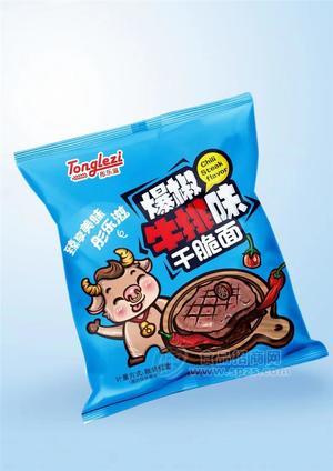 彤乐滋干脆面爆椒牛排味方便食品
