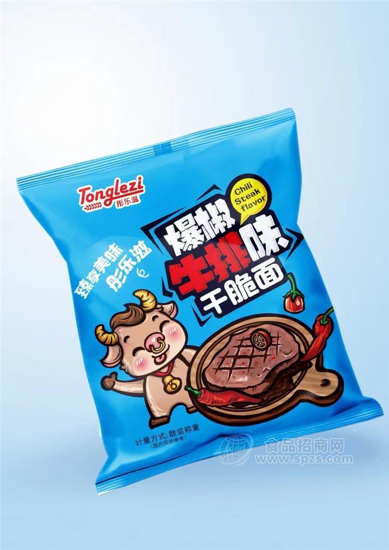 彤樂滋干脆面爆椒牛排味方便食品