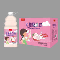 益品妙老酸奶风味草莓味果粒风味饮料箱装招商1.5L×8瓶