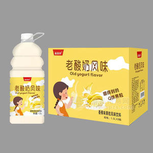 益品妙老酸奶風味香蕉味果粒風味飲料箱裝招商1.5L×8瓶