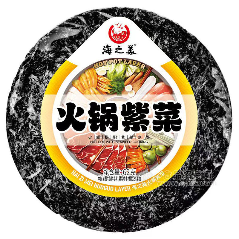 ·海之美火锅紫菜袋装招商62g 