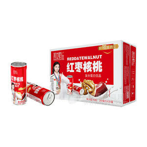 萊仕頓紅棗核桃復(fù)合蛋白飲品箱裝招商240ml×20罐