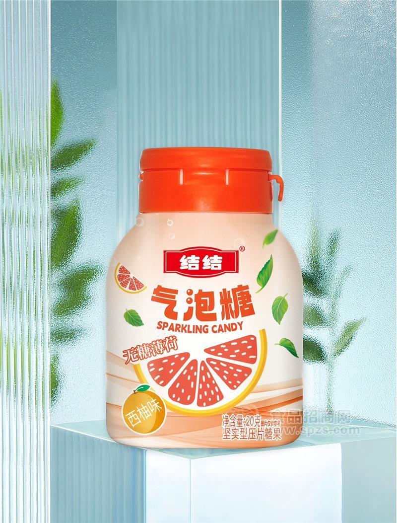 结结无糖薄荷气泡糖西柚味20g