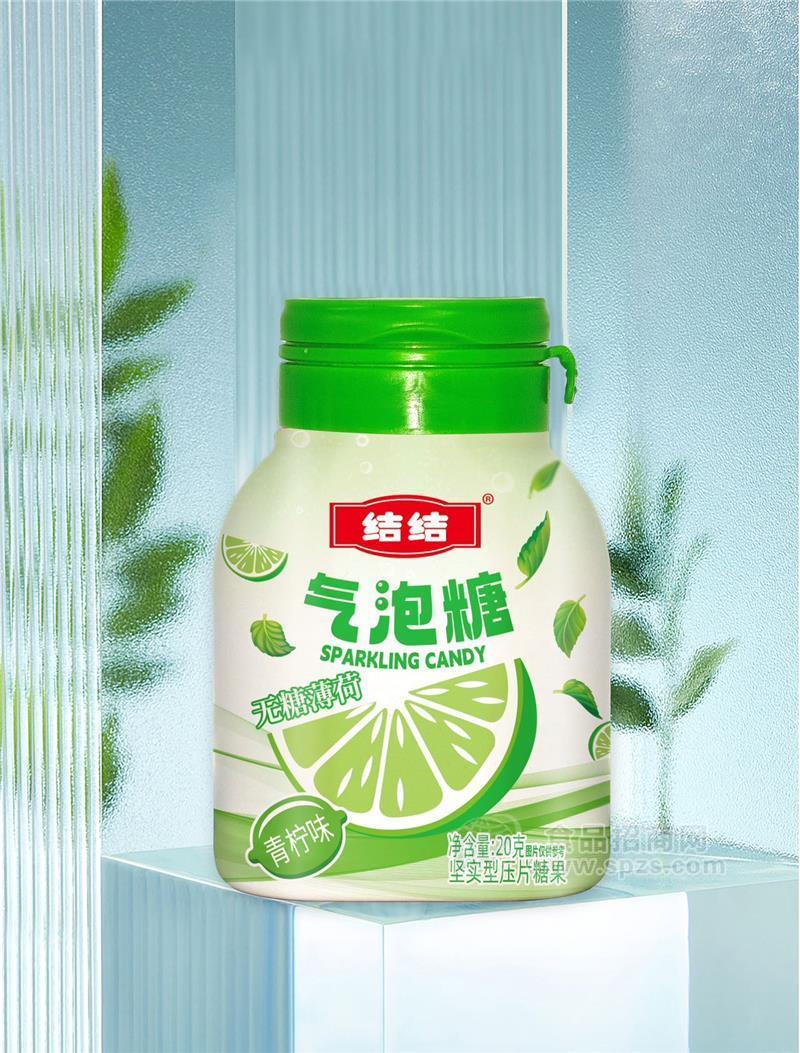 结结无糖薄荷气泡糖青柠味20g