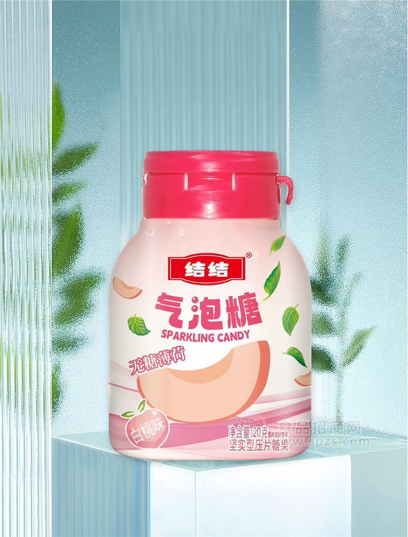 结结无糖薄荷气泡糖白桃味20g