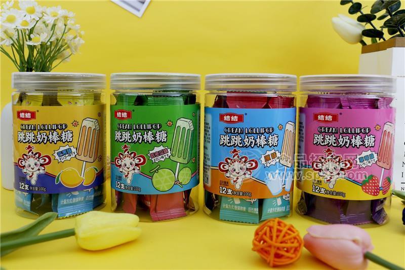 结结跳跳奶棒糖芒果味哈密瓜味原味草莓味12支100g