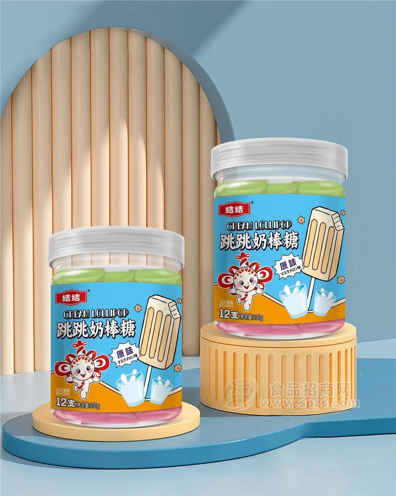 结结跳跳奶棒糖原味12支100g