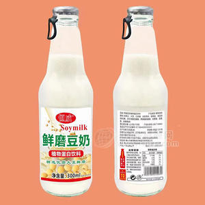 恒威鮮磨豆奶植物蛋白飲料玻璃瓶裝招商300ml