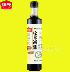 桃李松茸減鹽醬油零添加味極鮮釀造醬油500ml×12瓶