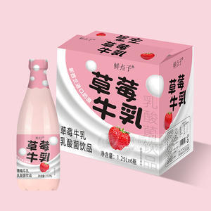 鮮點(diǎn)子草莓牛乳乳酸菌飲品箱裝招商1.25L×6瓶