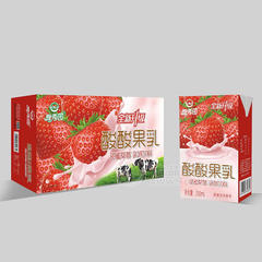 雅秀园酸酸果乳甜蜜草莓乳味饮料箱装招商