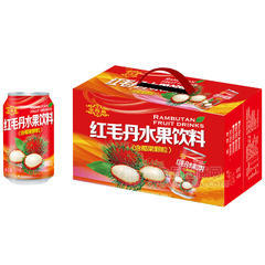 金海燕红毛丹水果饮料含椰果颗粒箱装招商