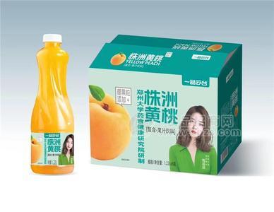 一品云臺株洲黃桃果汁飲料1.22L×8瓶復(fù)合果汁含椰果粒