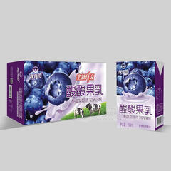 雅秀园酸酸果乳酷爽蓝莓味乳味饮料箱装招商