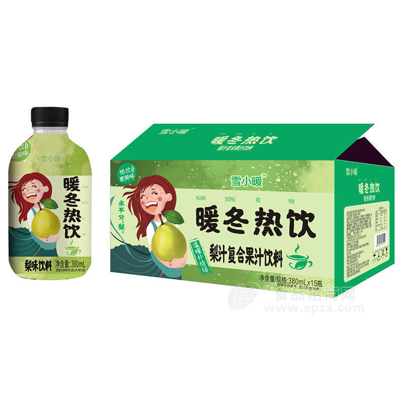 雪小暖暖冬热饮梨汁复合果汁饮料箱装招商380ml×15瓶