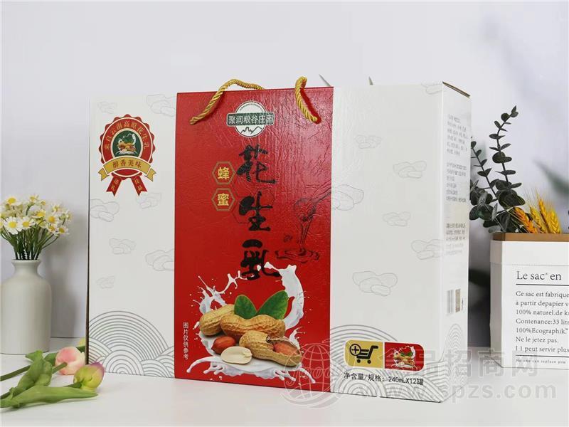 聚润粮谷庄园蜂蜜花生乳箱装240ml*12罐