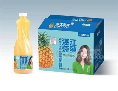 一品云台湛江菠萝汁饮料1.22L×8瓶大瓶果汁