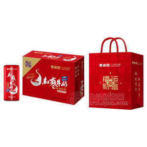 米奇紅棗牛奶復(fù)合蛋白植物飲料禮盒310ml×20罐（帶手提袋）