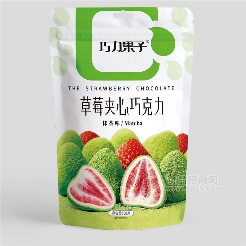 巧力果子“草莓夹心巧克力”抹茶味60g