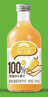 益可滋100%NFC果汁复合乳酸菌芒果汁饮料330ml