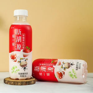 博牛新湖源草莓果粒奶昔乳酸菌飲品瓶裝招商518ml