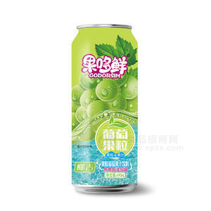 果哆鲜葡萄果粒果汁饮料罐装招商490ml