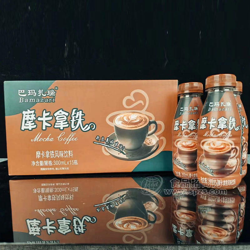 巴玛扎瑞摩卡拿铁风味饮料箱装招商300ml×15瓶