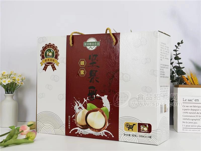 聚潤(rùn)糧谷莊園蜂蜜堅(jiān)果乳箱裝240ml*12罐